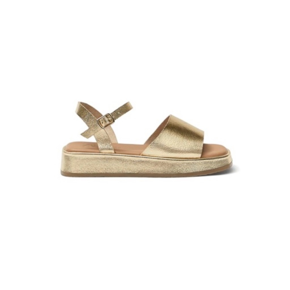 Zara Metallic Gold Sandals